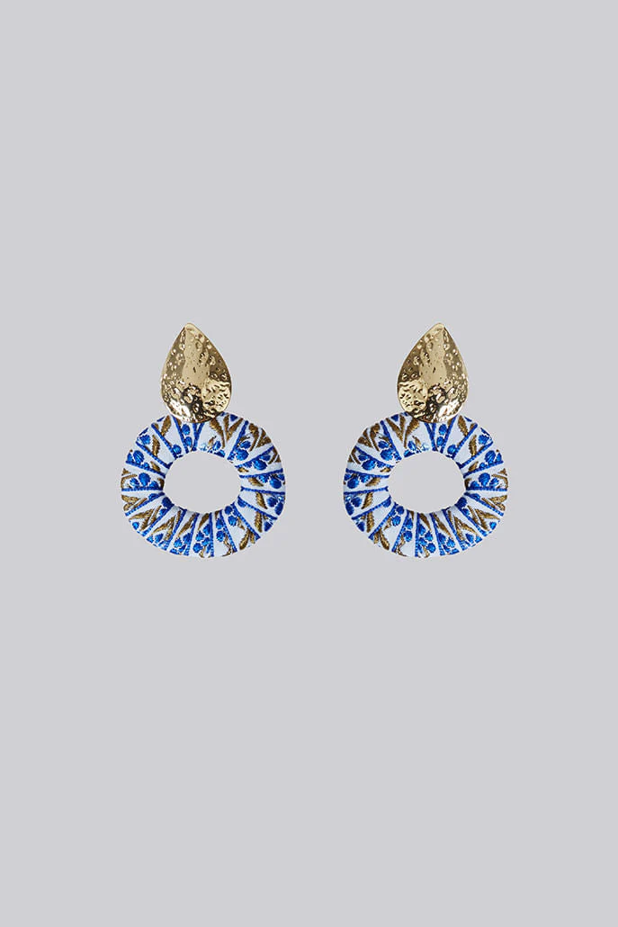 Louche Charity Gold Pear Shape Hoop Earring - Image 2