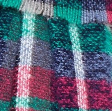 Louche Clodagh Warm Handle Checked Scarf With Fringed Edge - Navy - Image 3