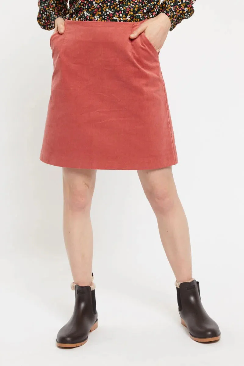 Louche Dylan Baby Cord A Line Mini Skirt Blush Pink