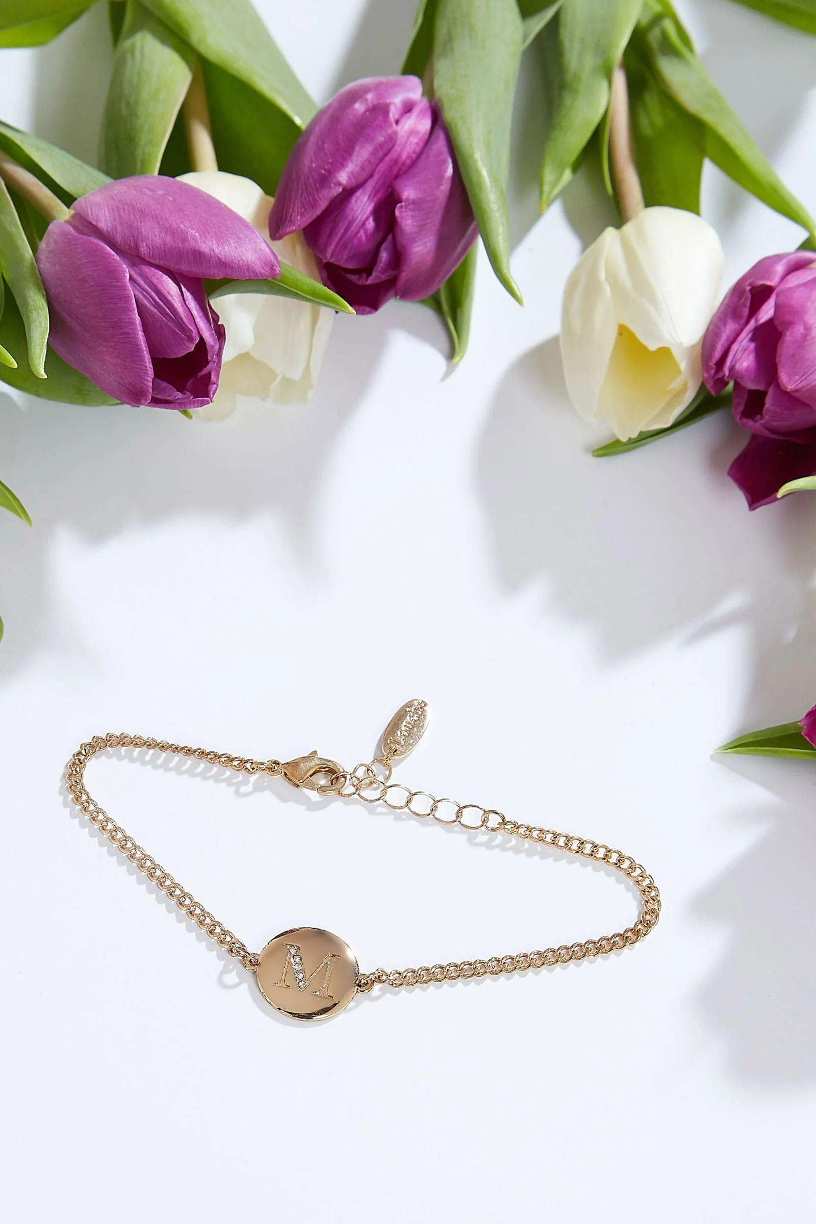 Louche Emily Personal Letter Disc Bracelet Gold - Image 7