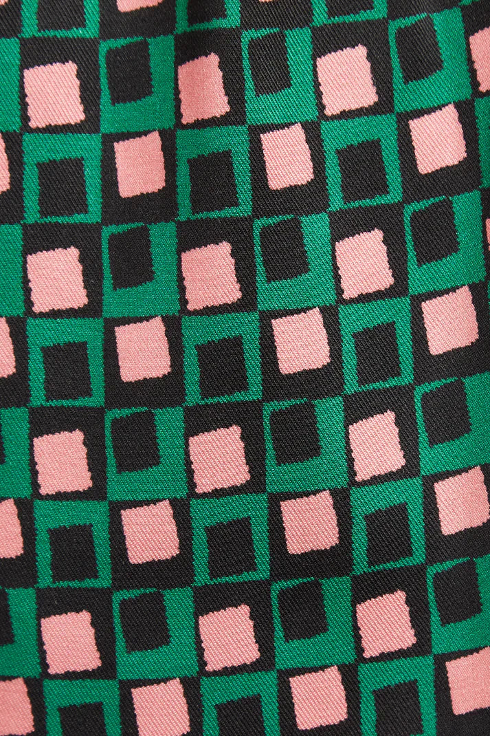 Louche Emmanuella Retro Cubes Print Pyjama Style Trouser - Image 4