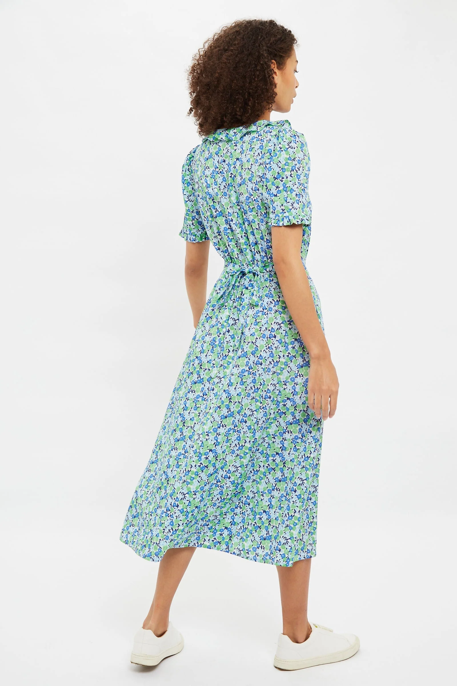 Louche Halcyon Flower Bed Print Short Sleeve Midi Dress - Image 2