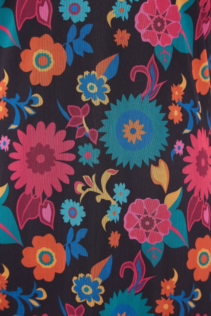 Louche Hettie 70'S Floral Print Mesh Mini Dress - Image 5