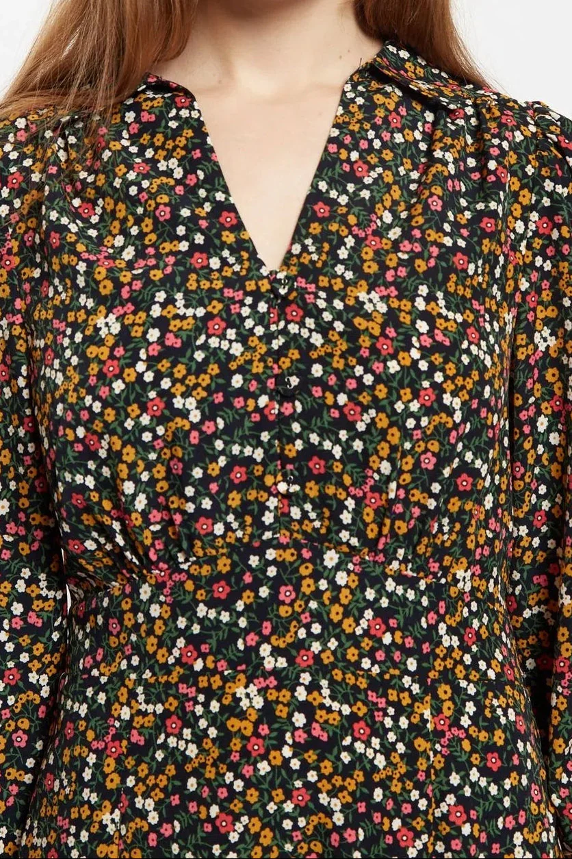 Louche Jussi Dippy Ditsy Print Midi Shirt Dress - Image 4