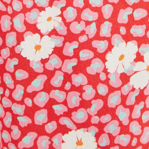 Louche Loe Roaring Daisy Print Shirred Bodice Midi Dress - Image 5