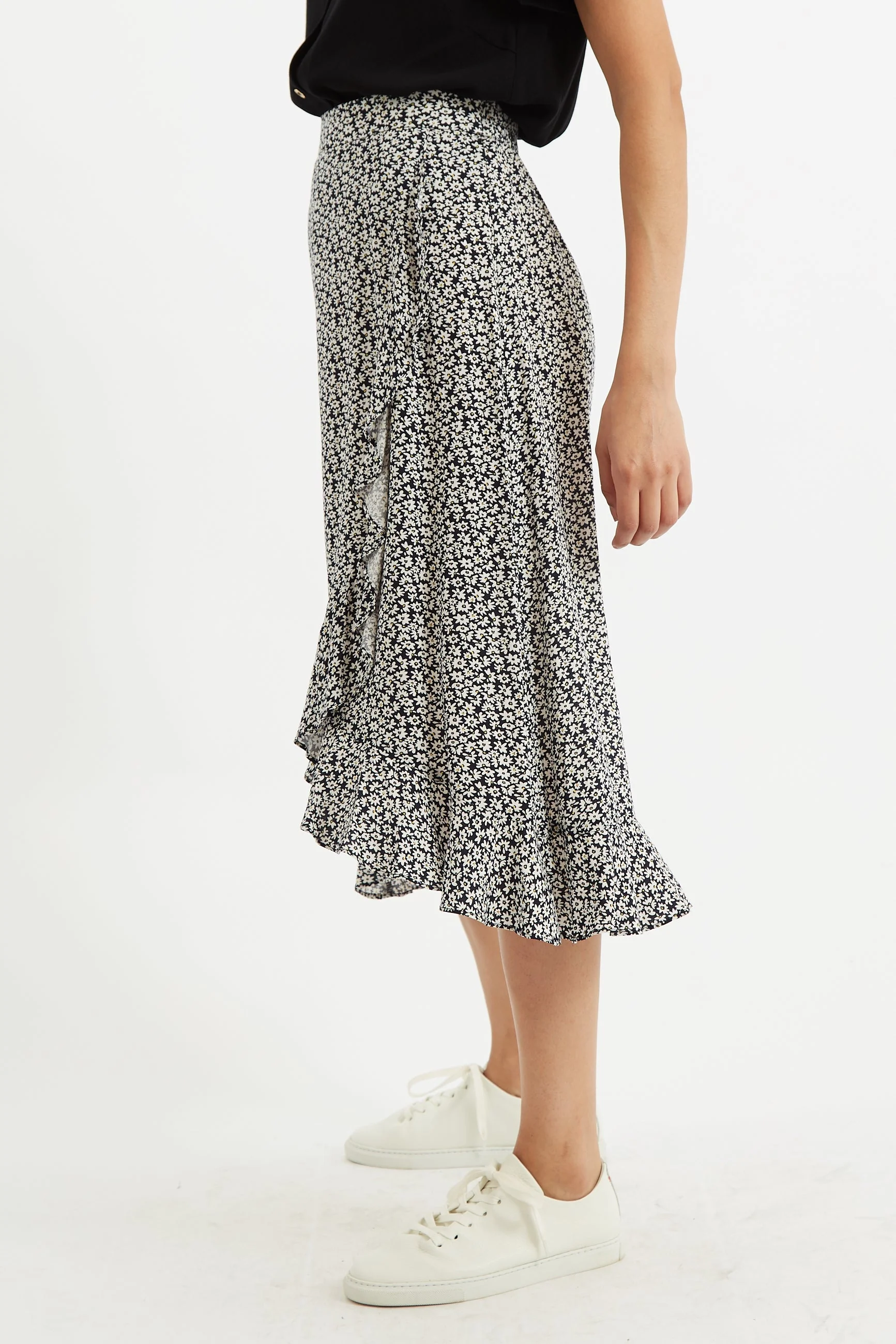 Louche Mara Dazzler Print Frill Midi Skirt - Image 4