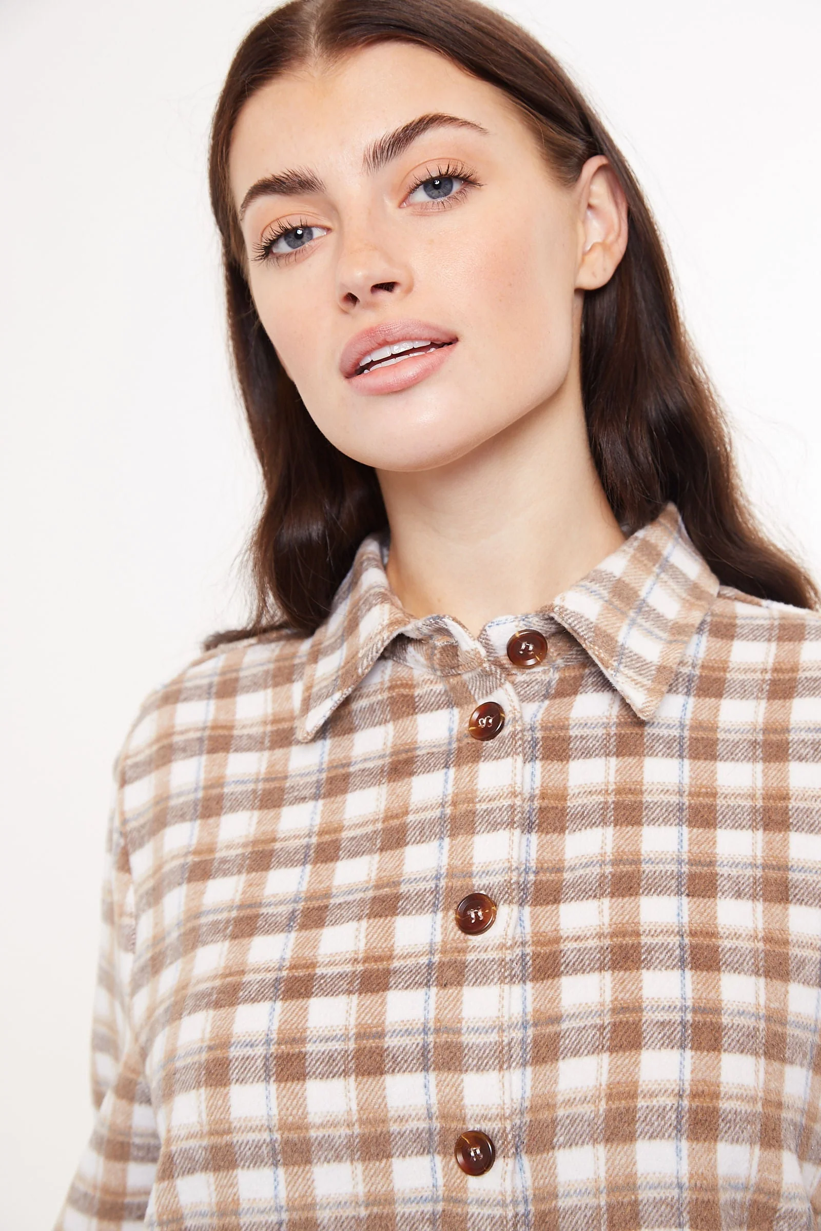 Louche Meriam Check Shacket Beige - Image 3