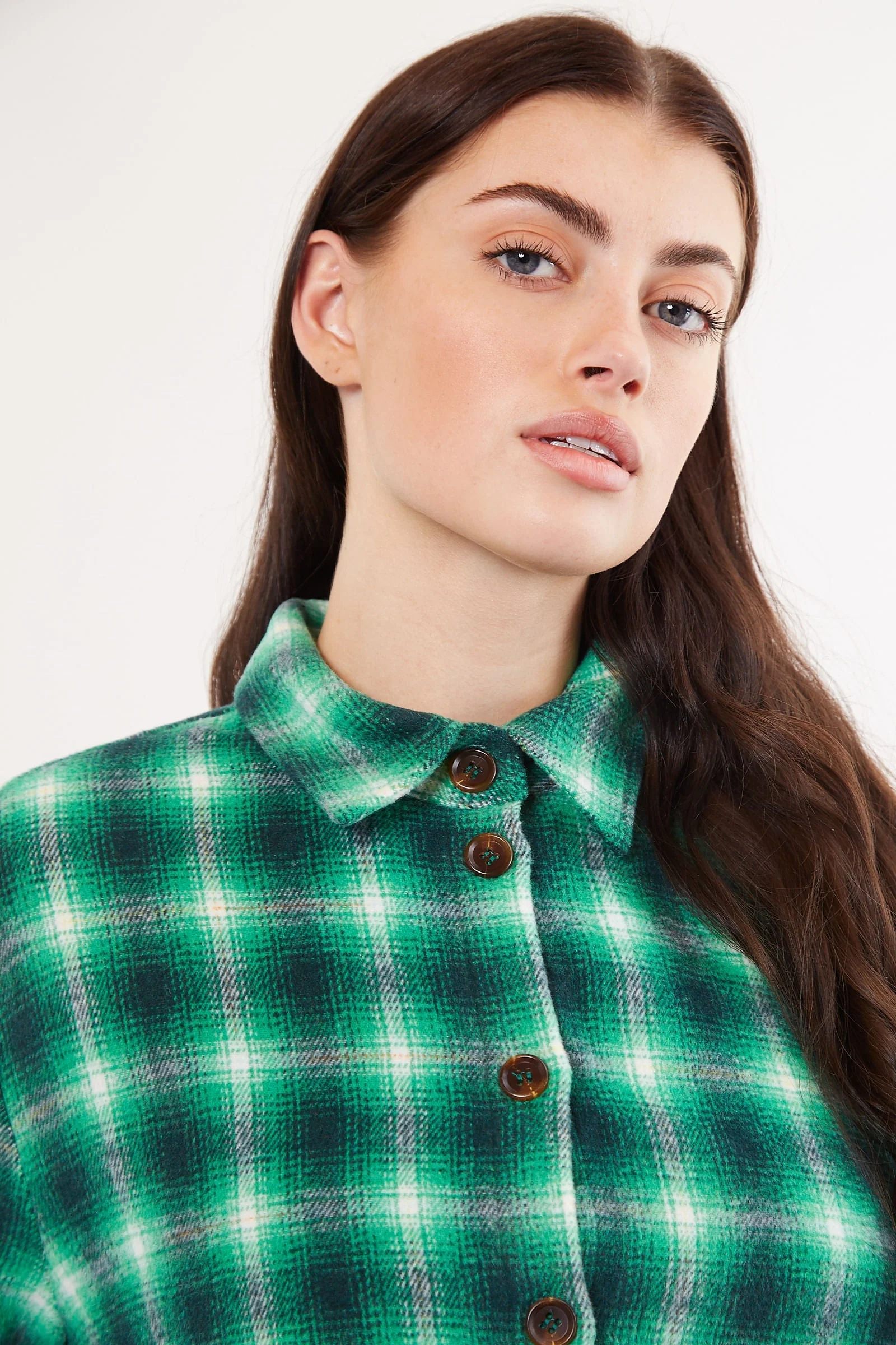Louche Meriam Check Shacket Green - Image 3