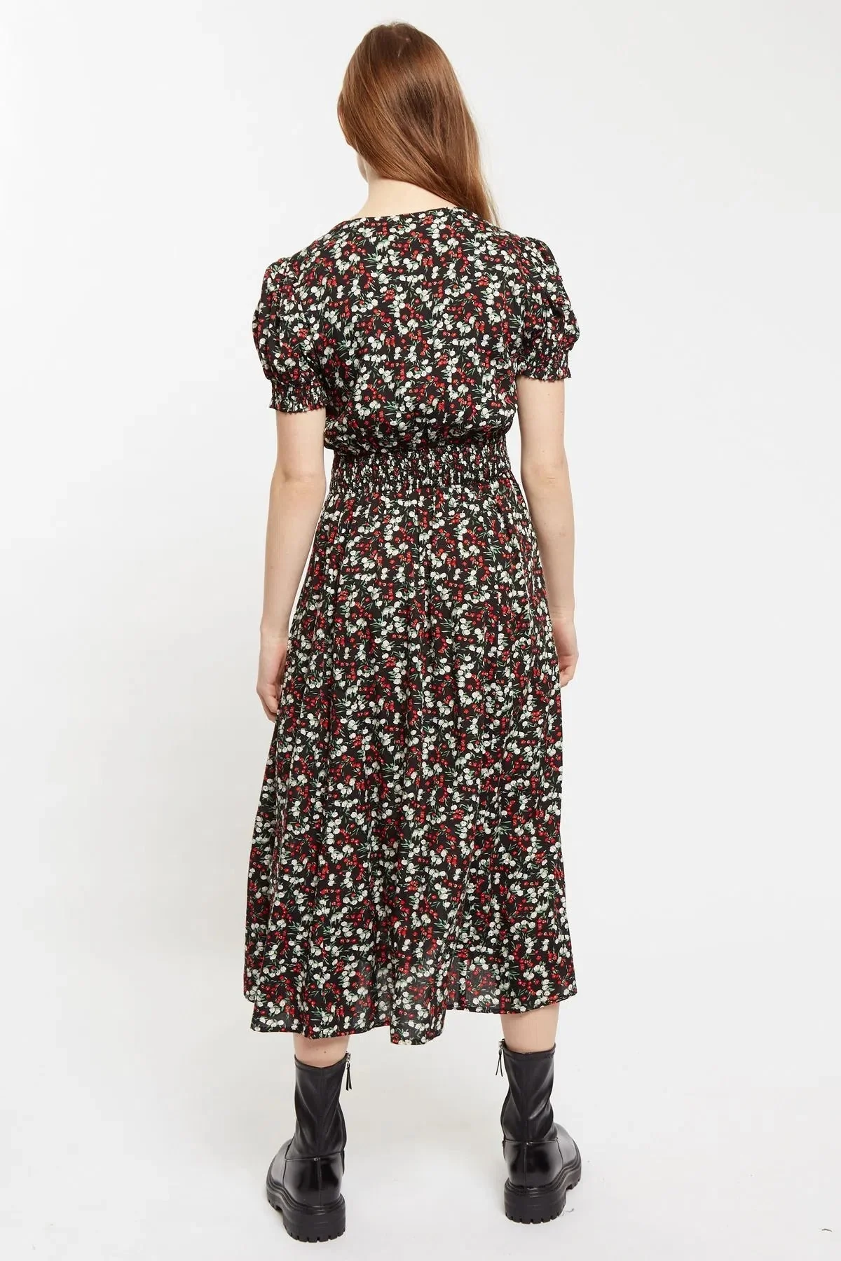 Louche Minerva Jolly Ditsy Print Puff Sleeve Midi Dress - Image 2