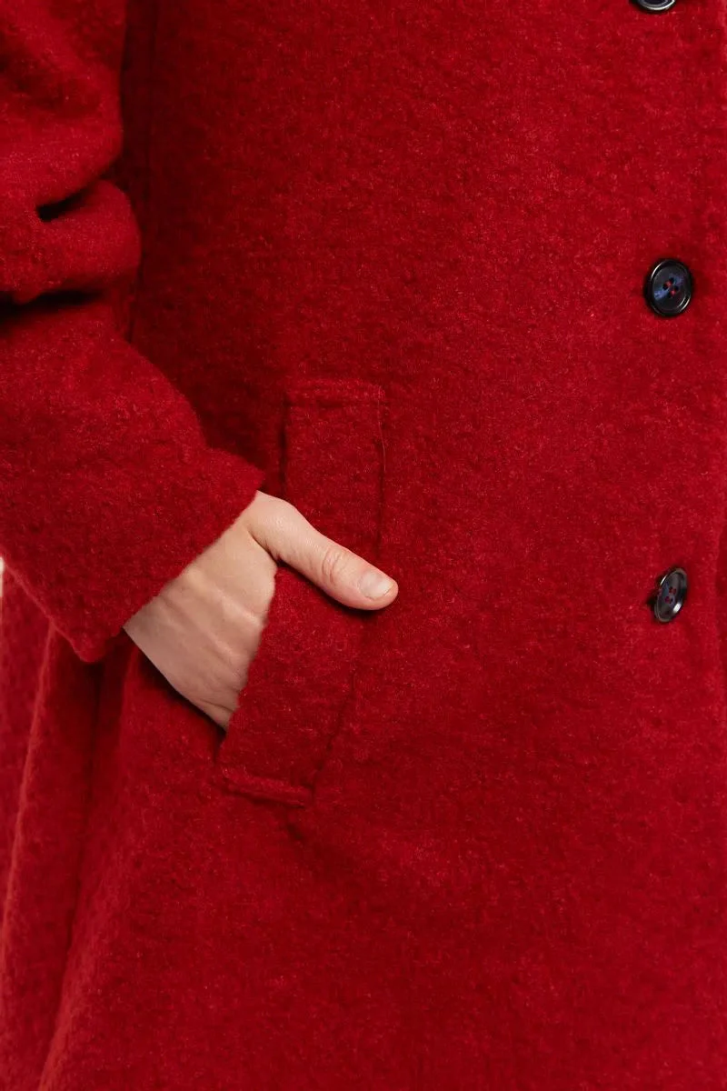Louche Mischa Statement Sleeve Coat Red - Image 3