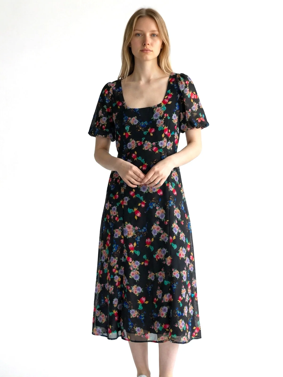 Louche Nadine Carpathian Florals Print Midi Dress
