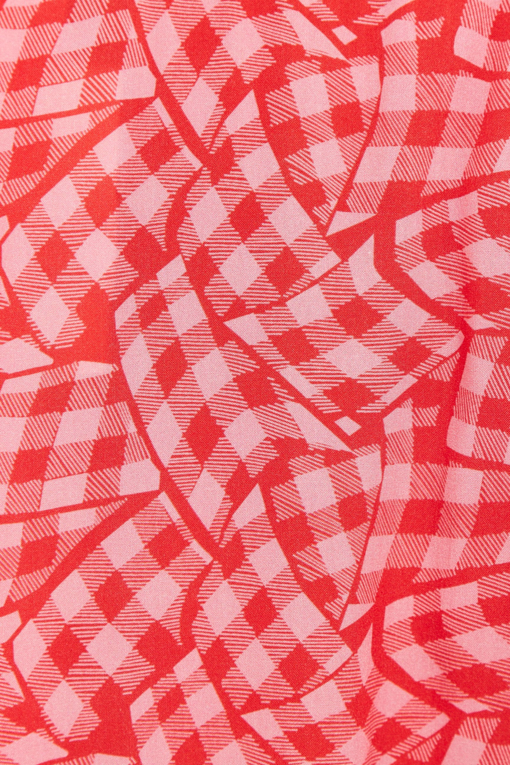 Louche Romola Gingham Twist Print Laced Back Short Sleeve Midi Dress - Image 5