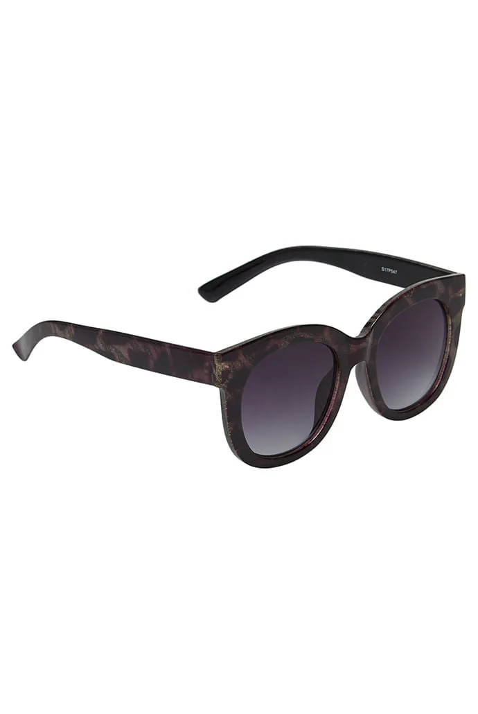 Louche Zabi Glitter Tortoise Shell Sunglasses Purple - Image 3