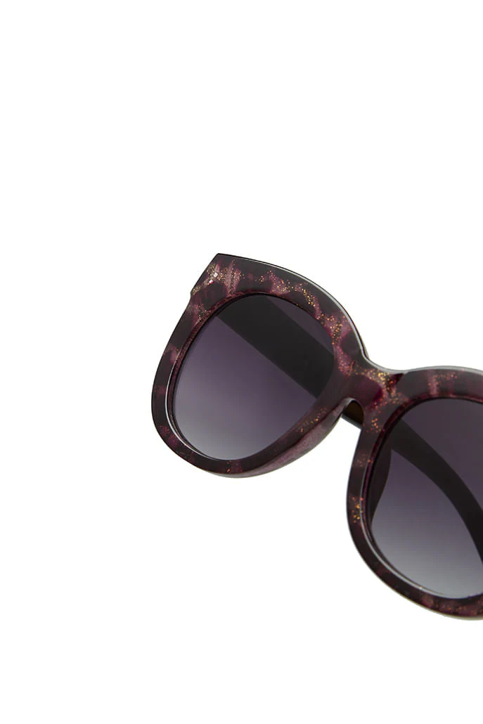 Louche Zabi Glitter Tortoise Shell Sunglasses Purple - Image 5
