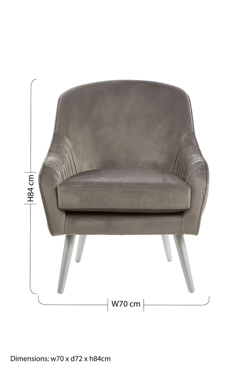 Louxor Grey Velvet Chair - Image 7