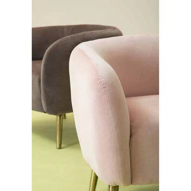 Louxor Grey Velvet Round Armchair - Image 8