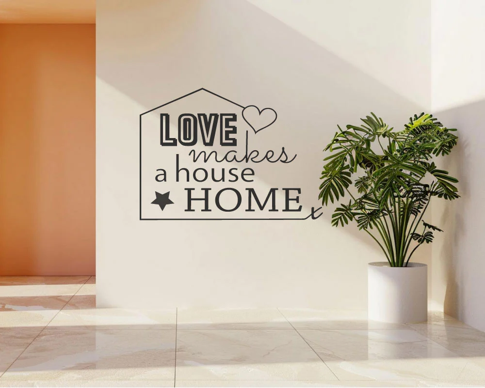 Love Makes a House Home Wall Sticker – Elegant Vinyl Quote for Living Room - Image 6