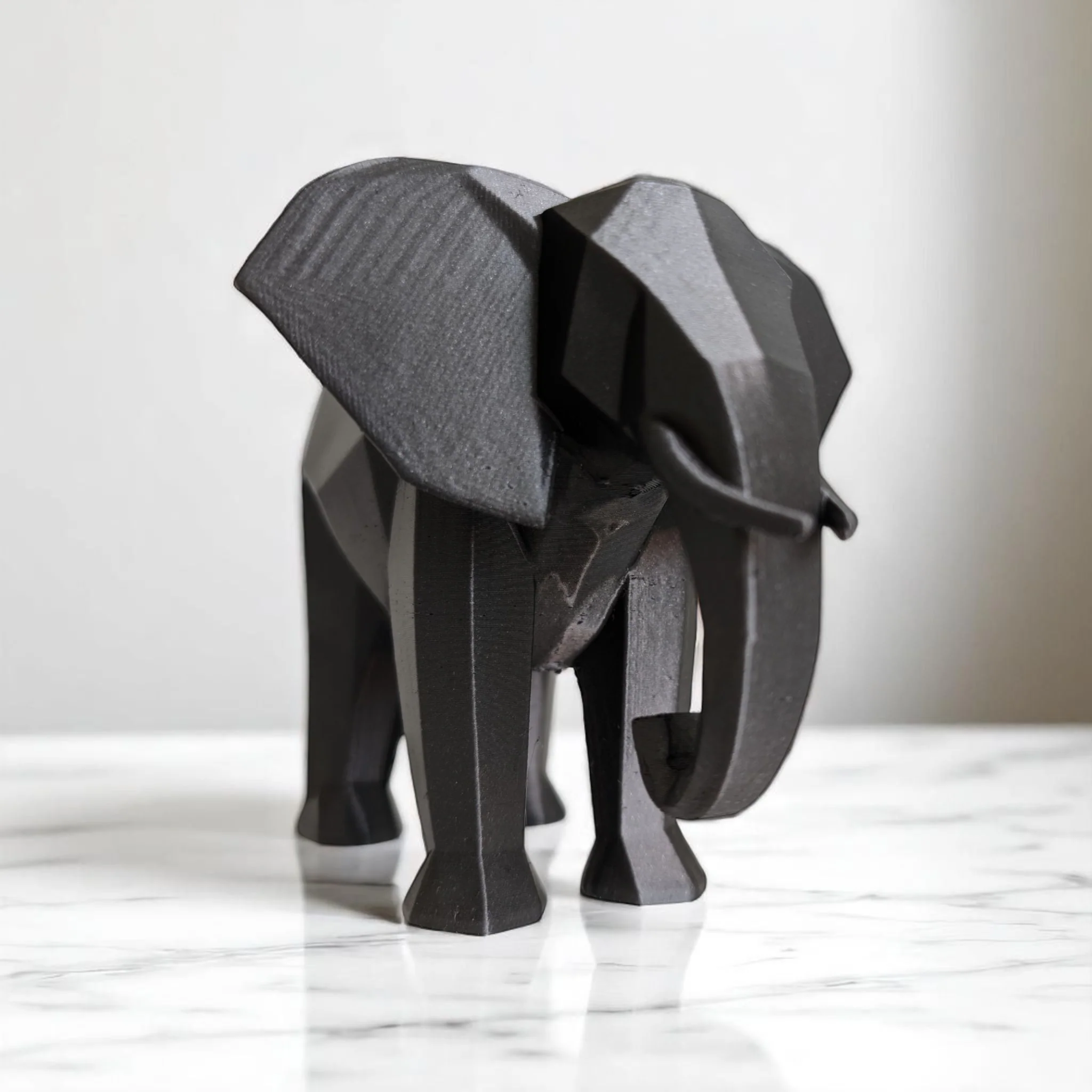 Low-Poly Elephant Statue - Geometric Modern Home Decor - Image 3