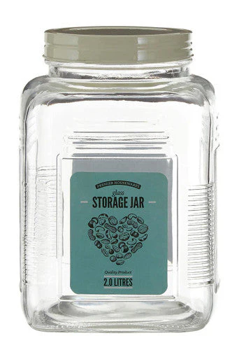 Luca Assorted Square Clear Glass Large Storage Jar - Image 3