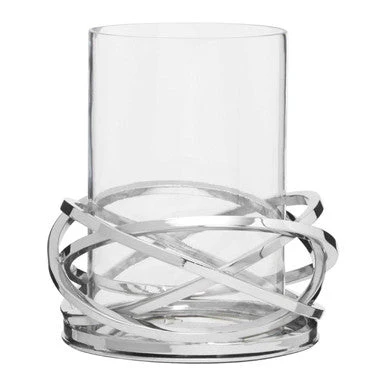 Luna Twist Small Silver Finish Candle Holder - Image 2