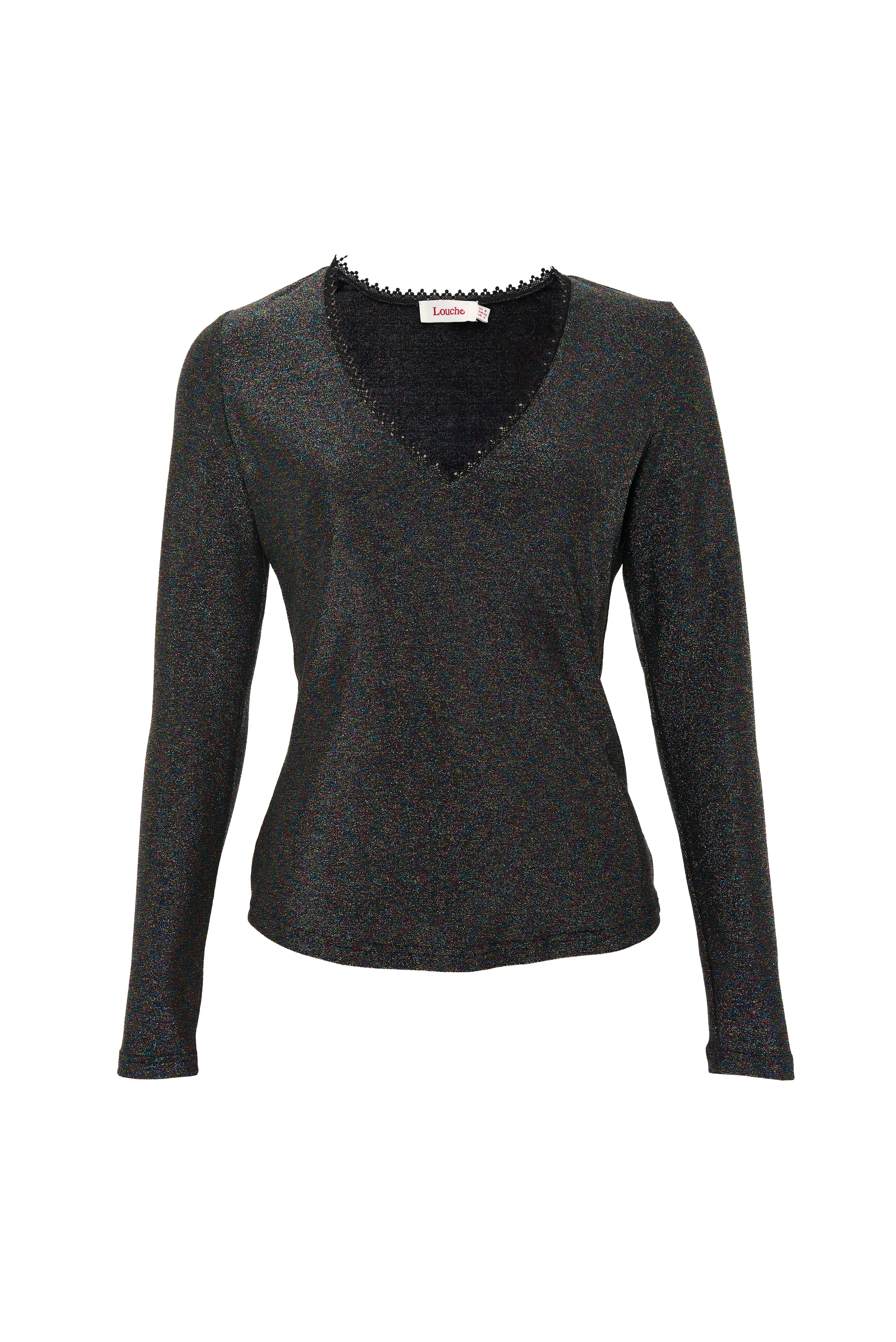 Maeko Sparkle V-Neck Top - Multi - Image 6