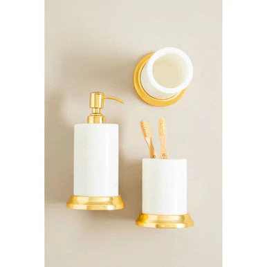 Mako White Marble Toothbrush Holder - Image 3