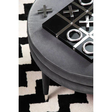 Manhattan Grey Velvet Footstool - Image 4