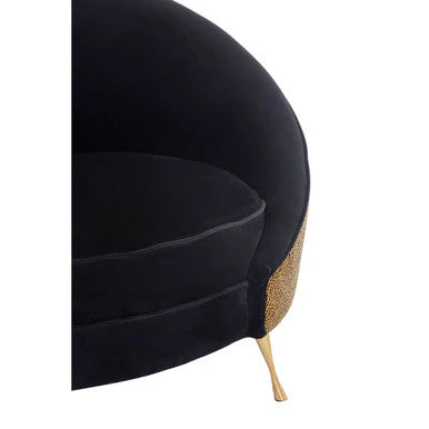 Manhattan Black Velvet and Leopard Print Cocoon Chair - Image 7