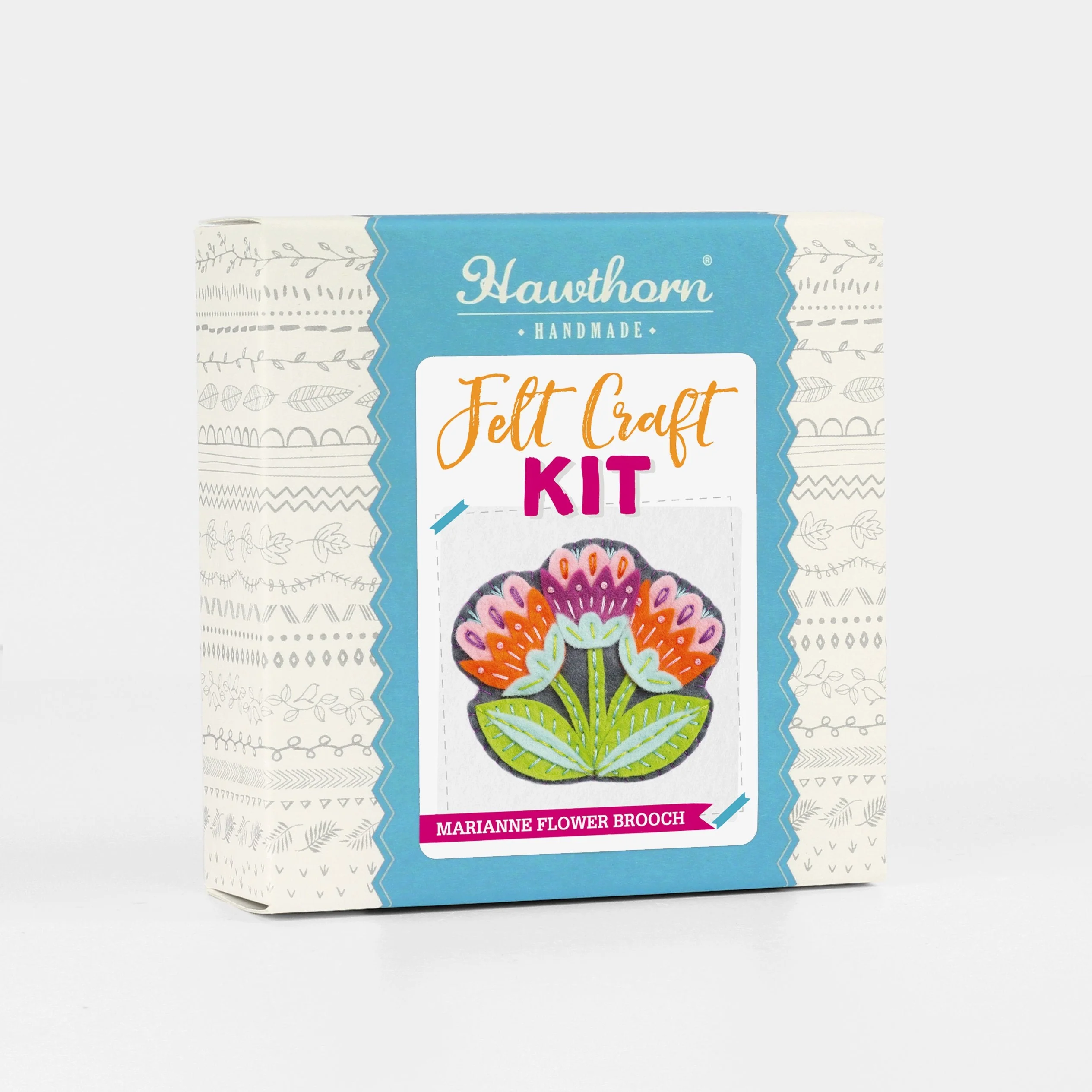 'Marianne' Flower Felt Craft Brooch Kit for Beginners - Image 2