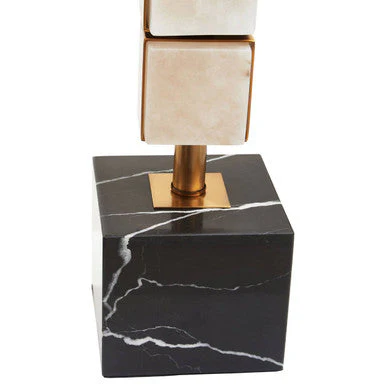 Marmo White Fabric Shade Table Lamp - Image 11