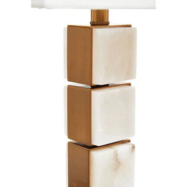 Marmo White Fabric Shade Table Lamp - Image 12