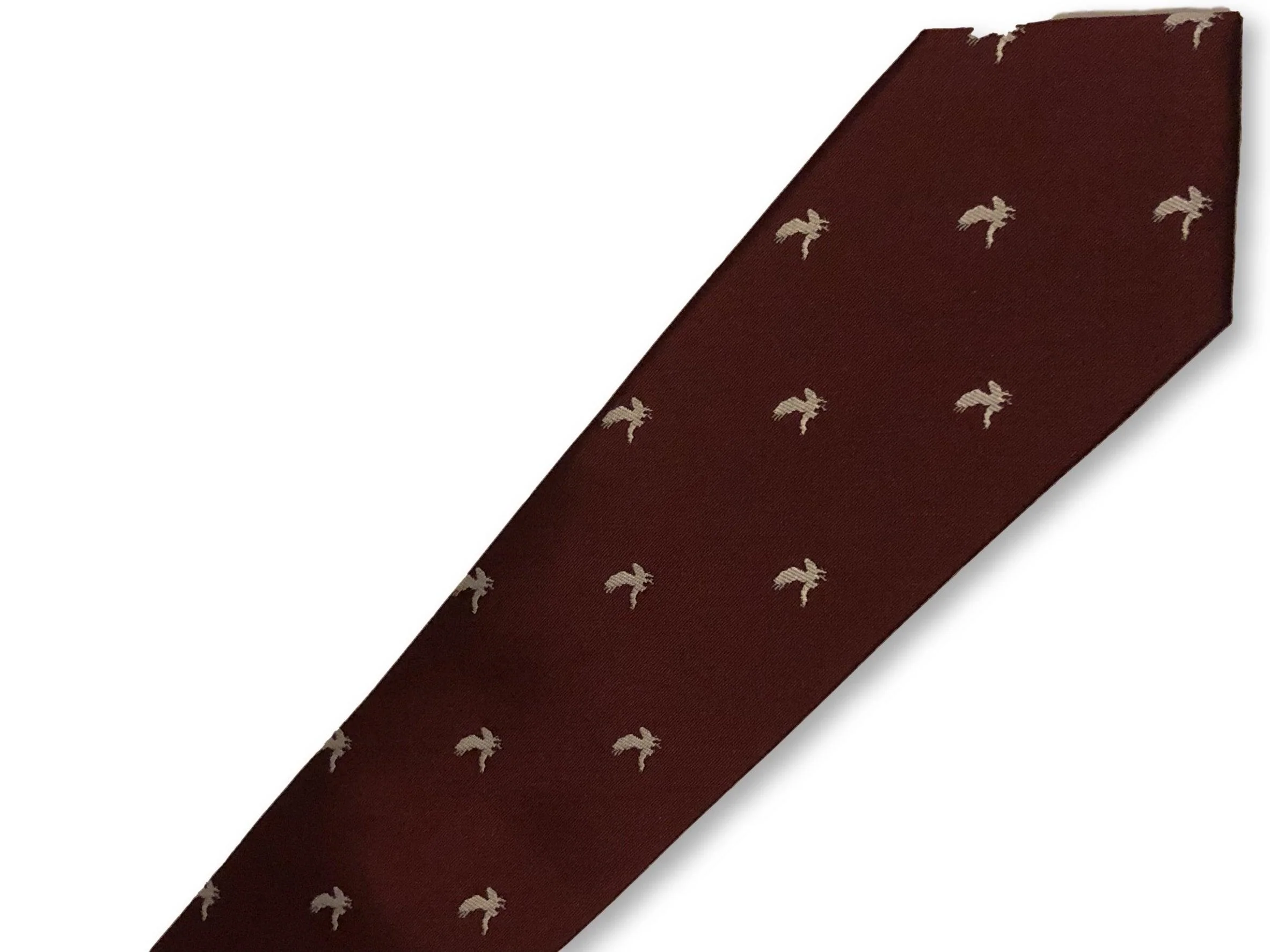 maroon burgundy tie with eagle print design - Image 2