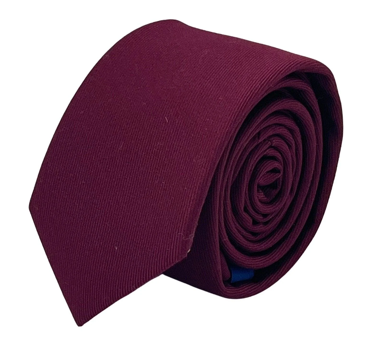 Maroon dark red plain tie - Image 2