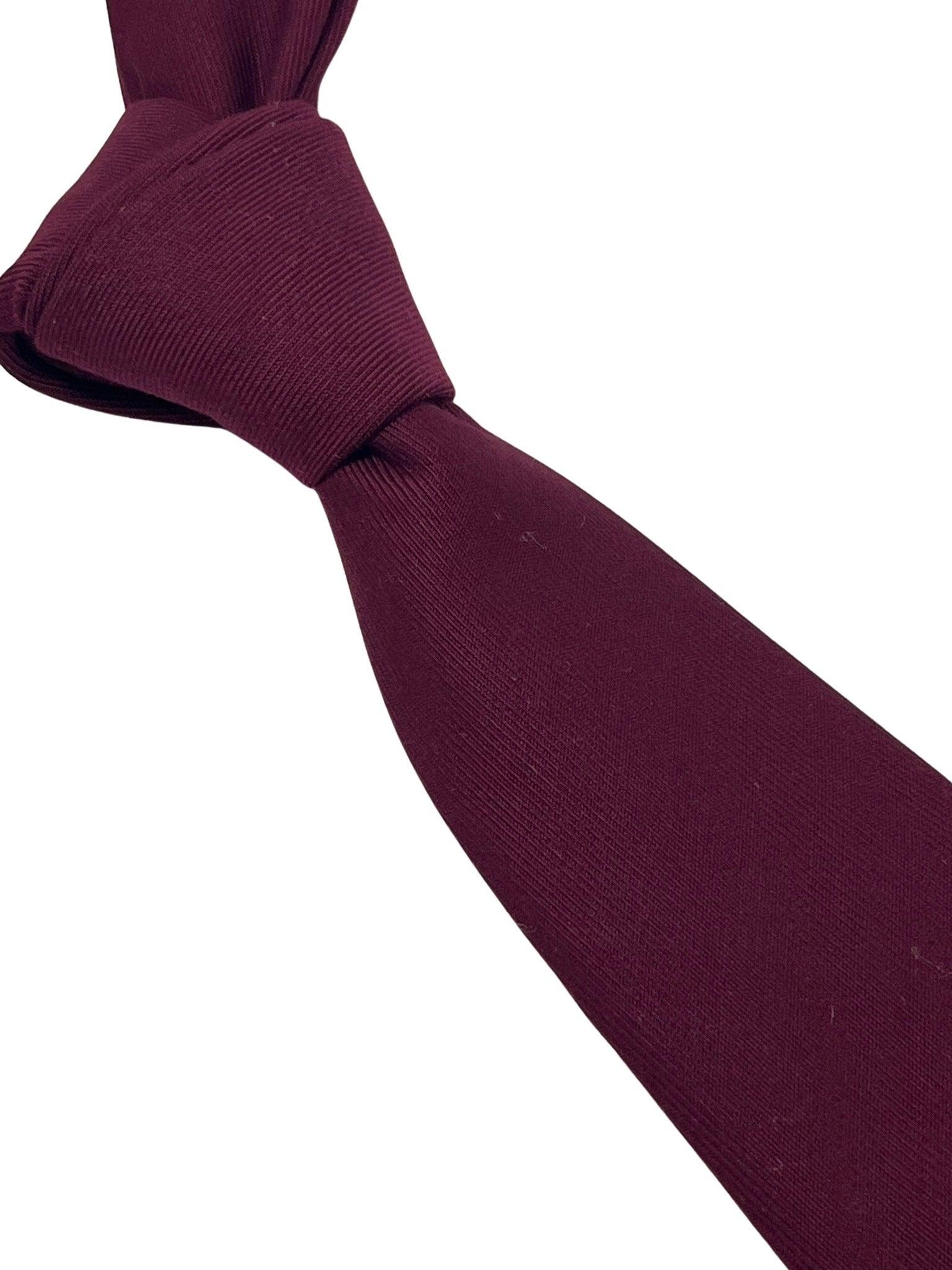 Maroon dark red plain tie - Image 6