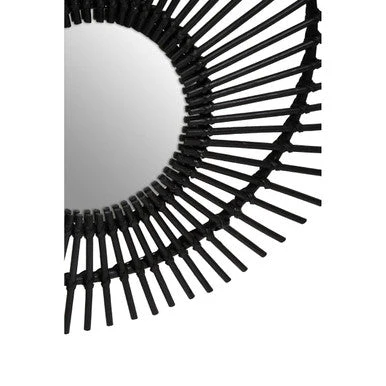 Mataram Black Natural Rattan Wall Mirror - Image 6