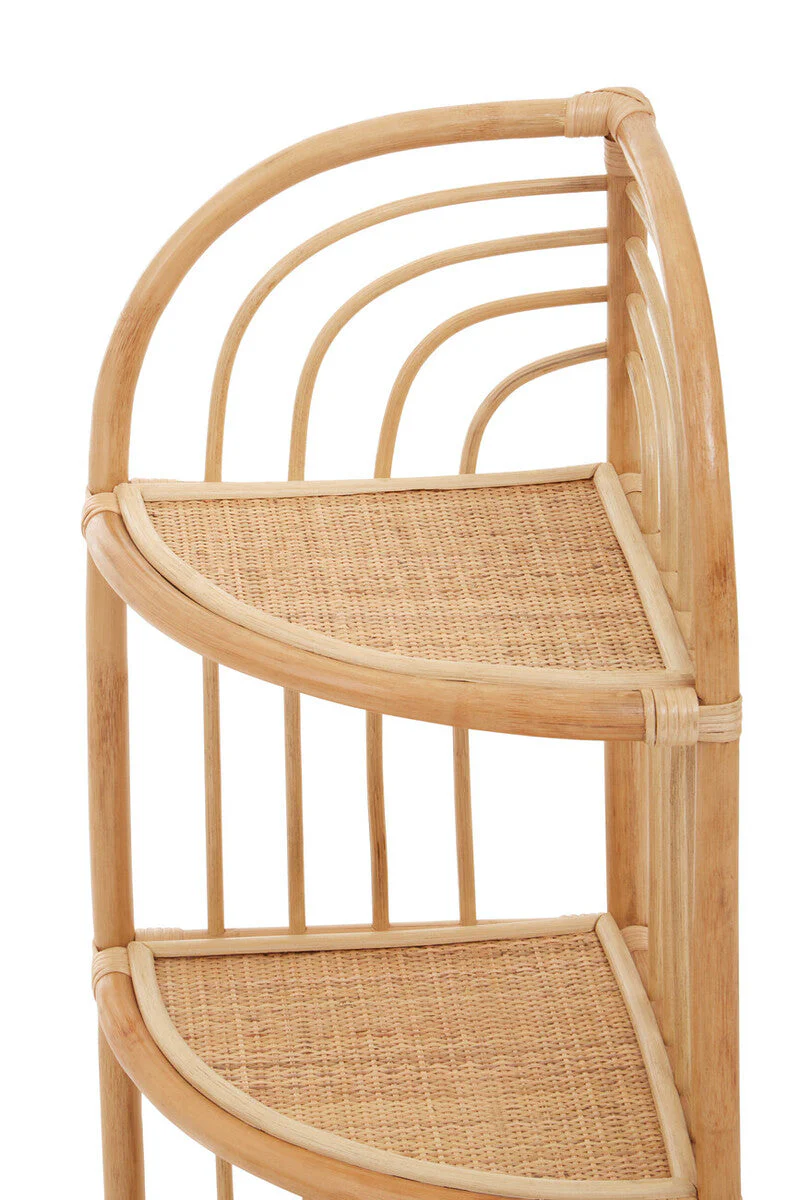 Mataram Three Tier Natural Rattan Corner Shelf Unit - Image 7