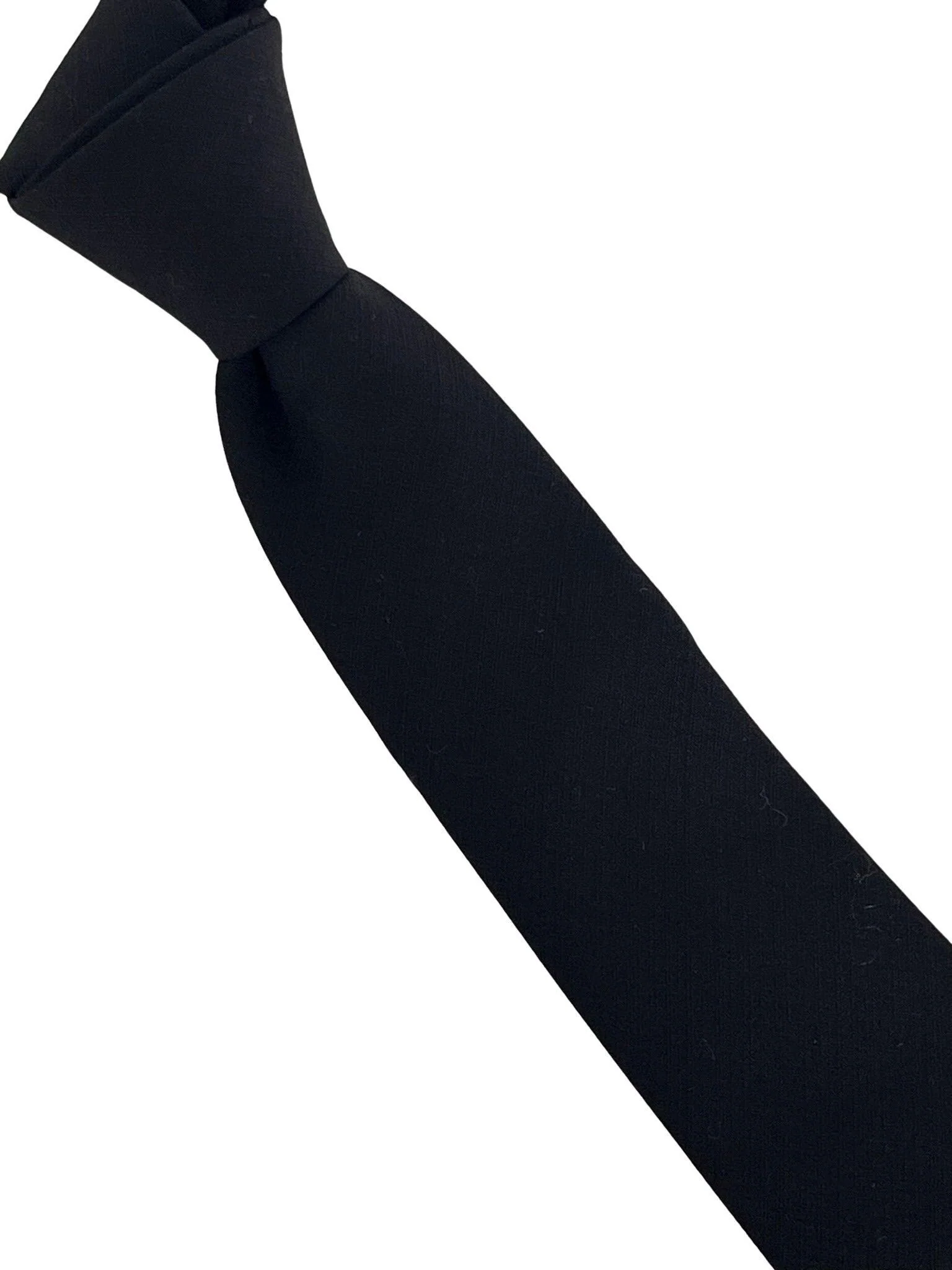 Matching plain black bamboo tie and pocket square - Image 4