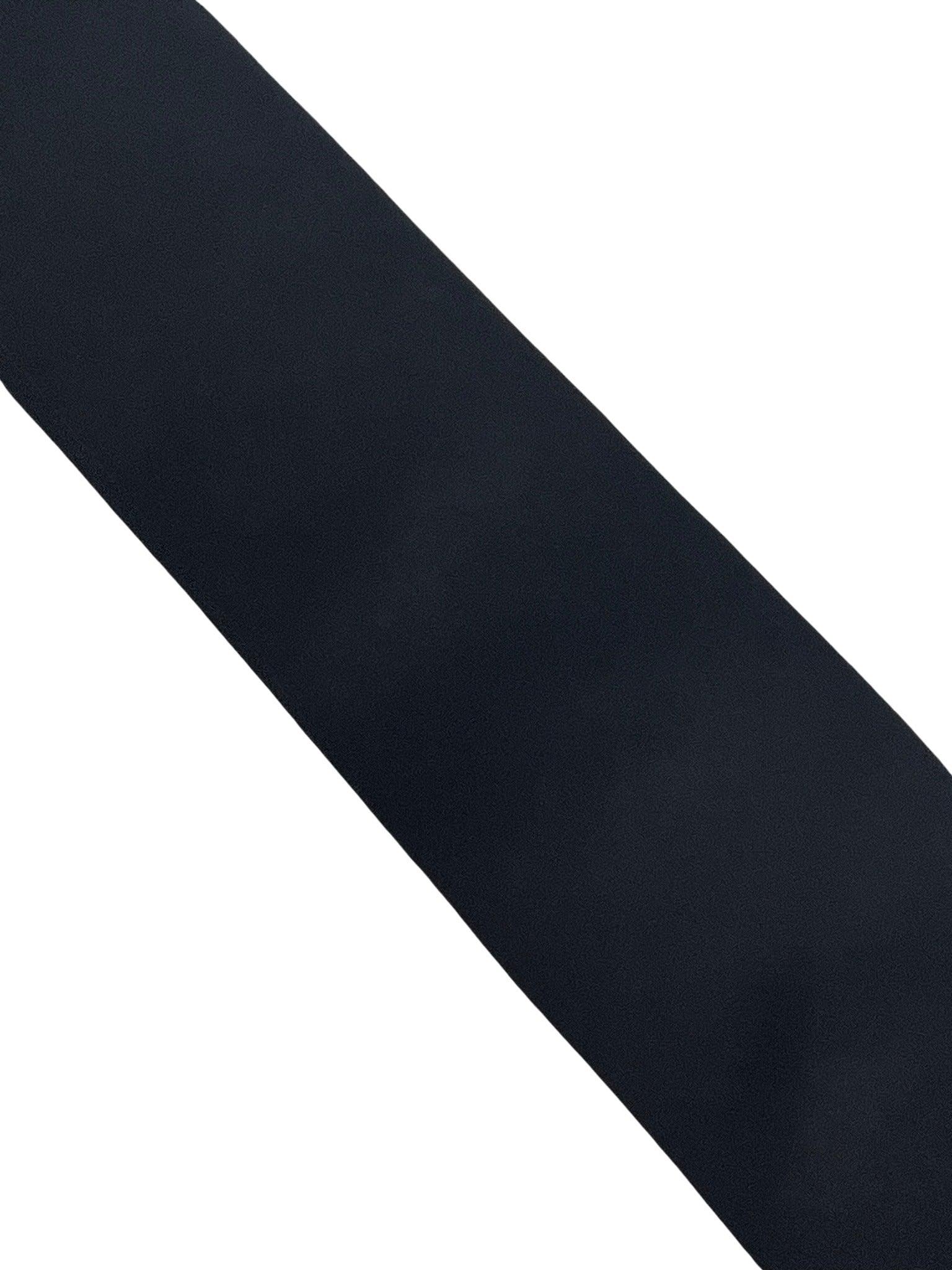 Matching plain black bamboo tie and pocket square - Image 5