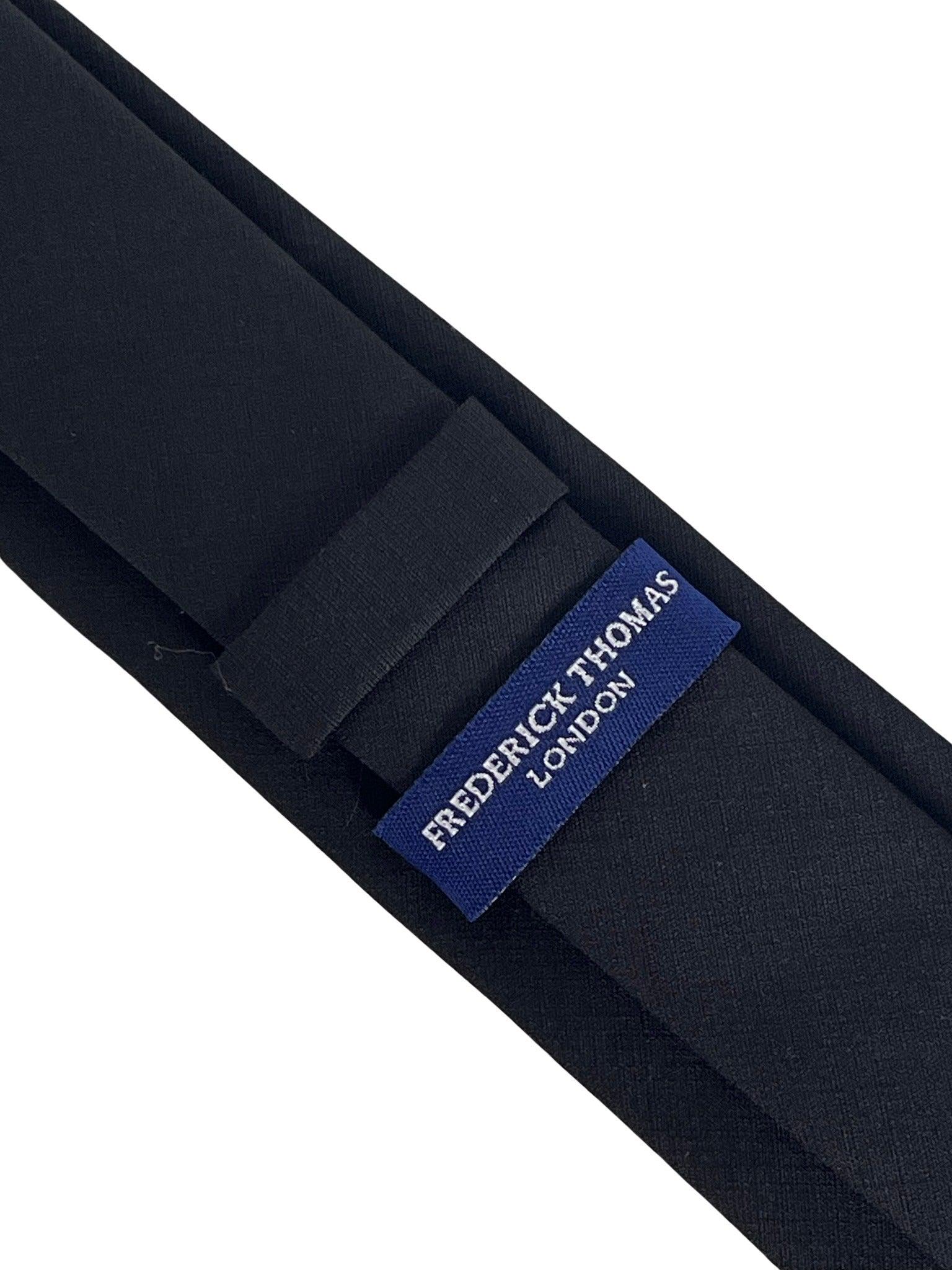 Matching plain black bamboo tie and pocket square - Image 6