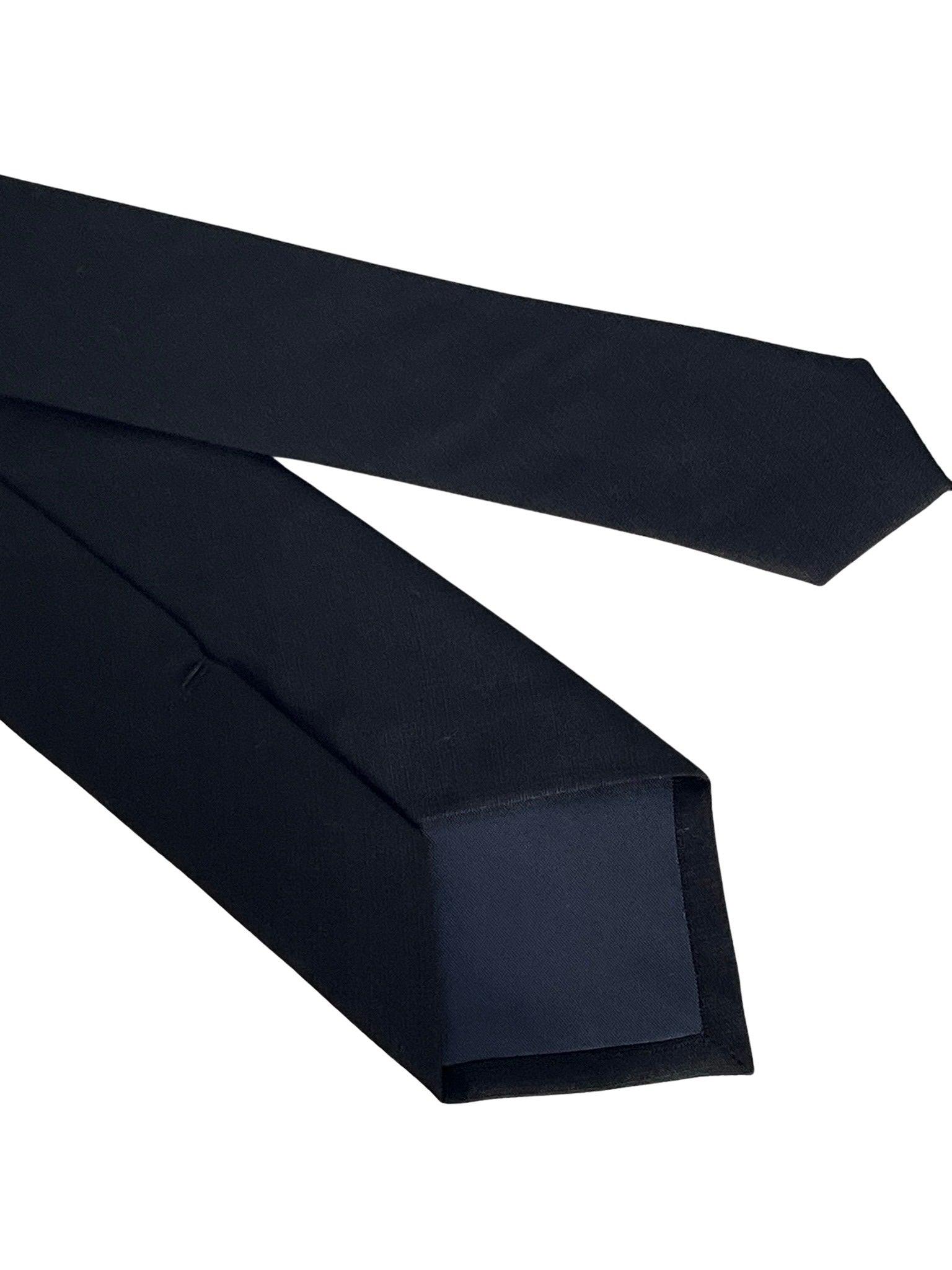 Matching plain black bamboo tie and pocket square - Image 7