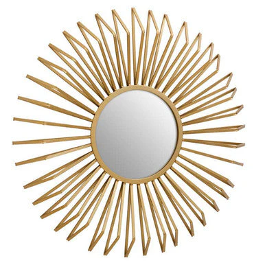 Matera Gold Finish 3D Sunburst Metal Wall Mirror - Image 2