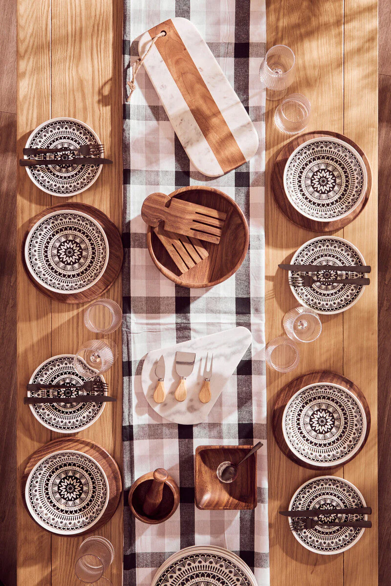 Maya 12 Piece Black And White Dinner Set - Image 15