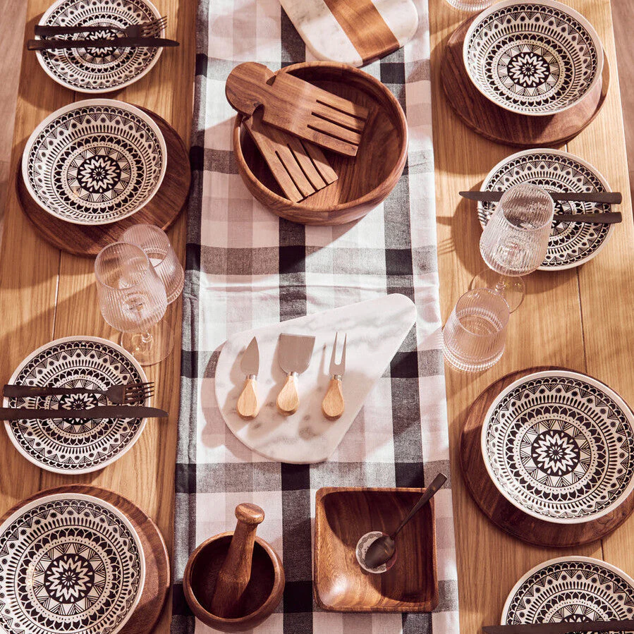Maya 12 Piece Black And White Dinner Set - Image 3