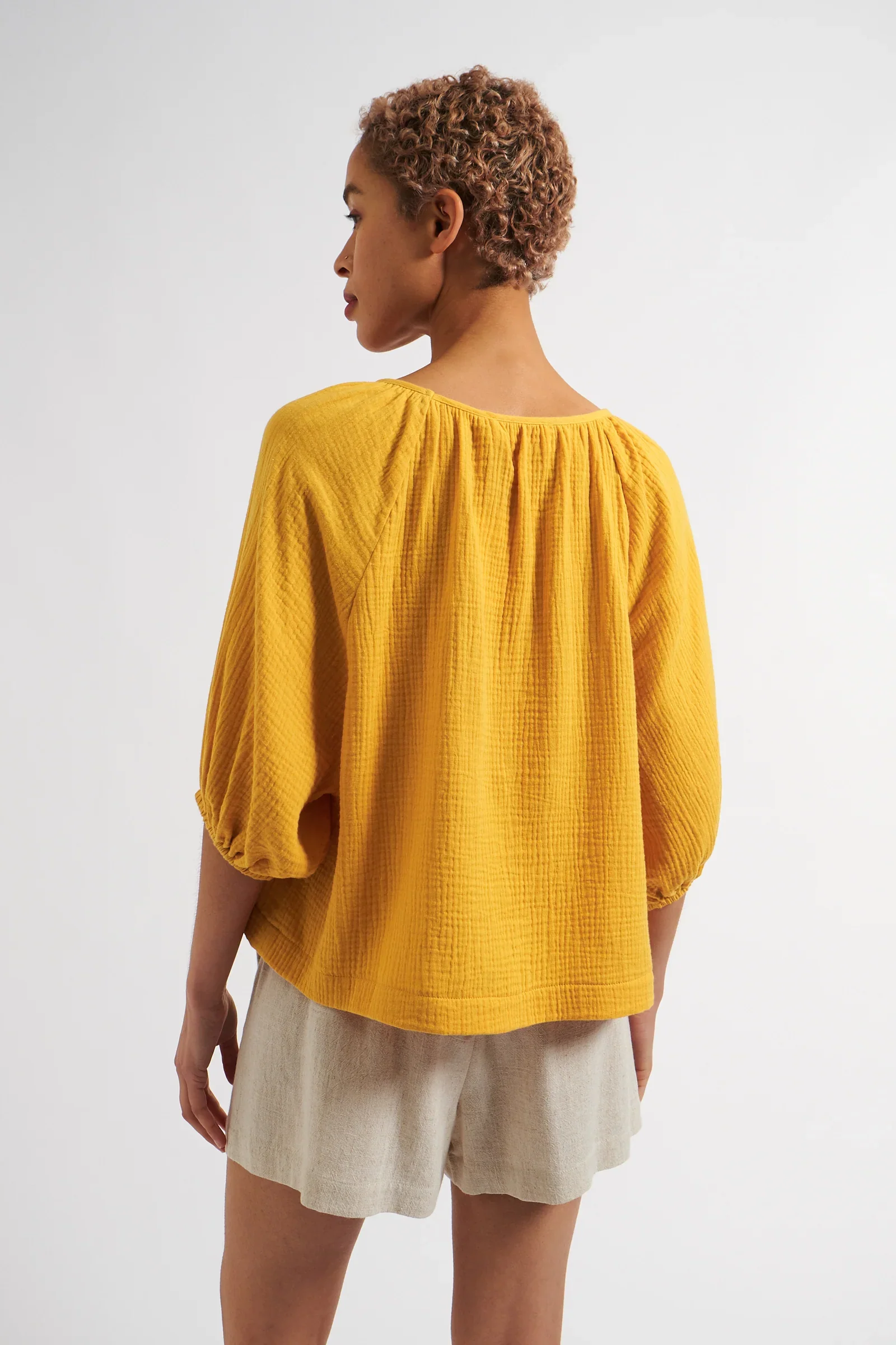 Mayanna Double Gauze Blouse - Mustard - Image 2