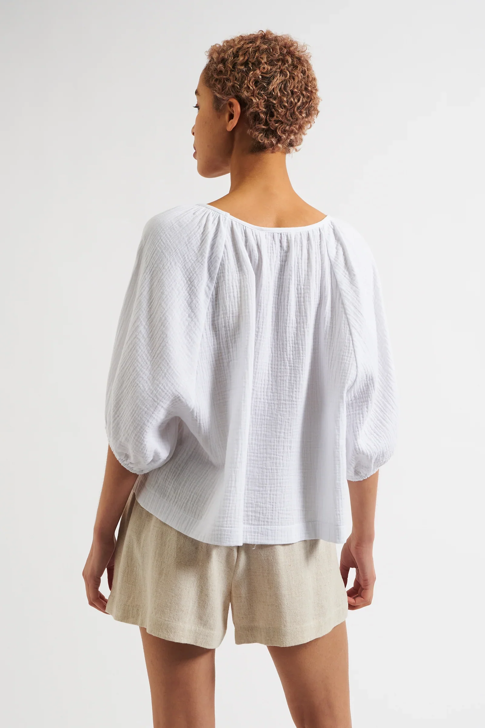 Mayanna Double Gauze Blouse - White - Image 2