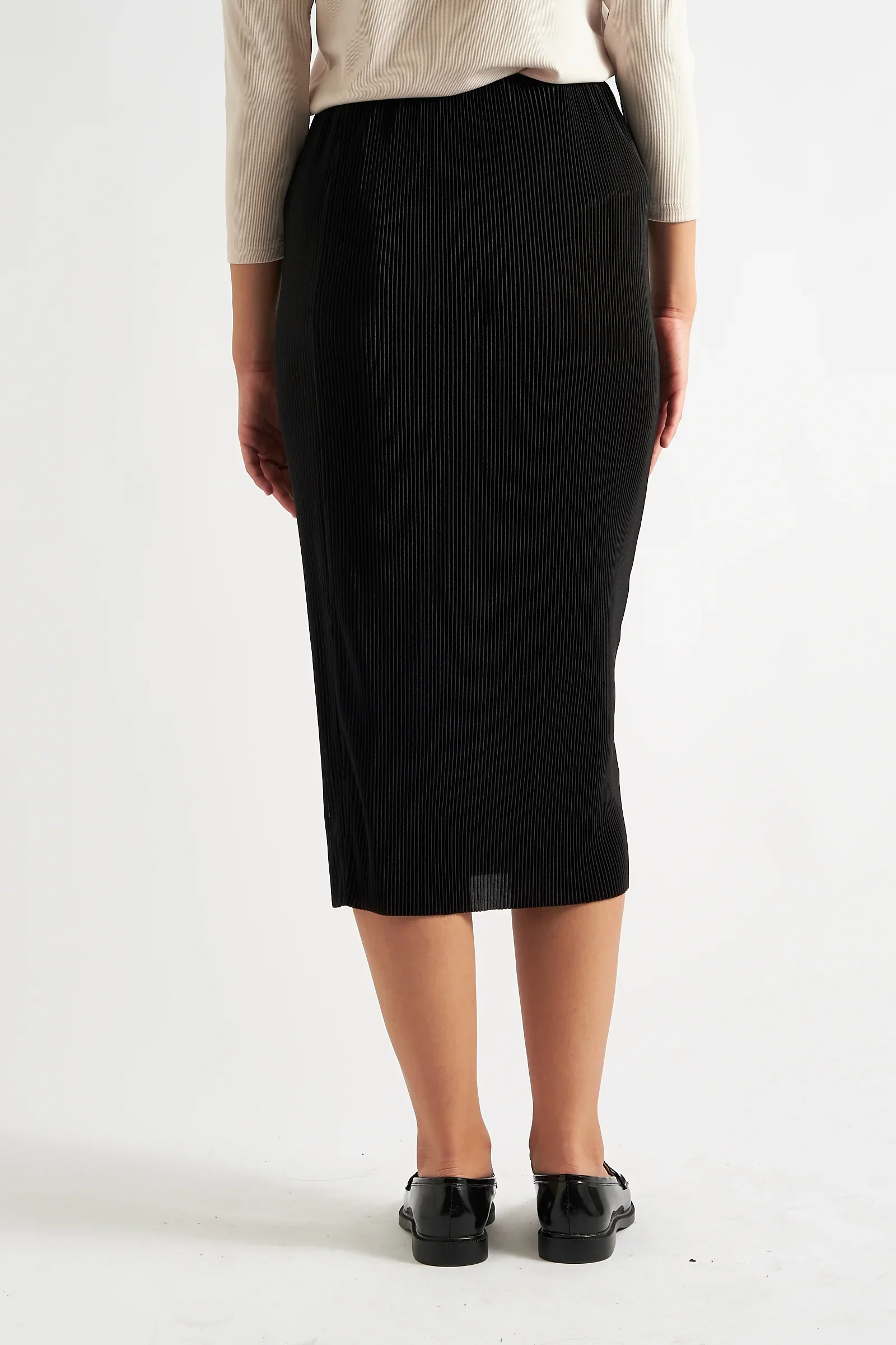 Maylis Pleat Midi Skirt - Black - Image 2