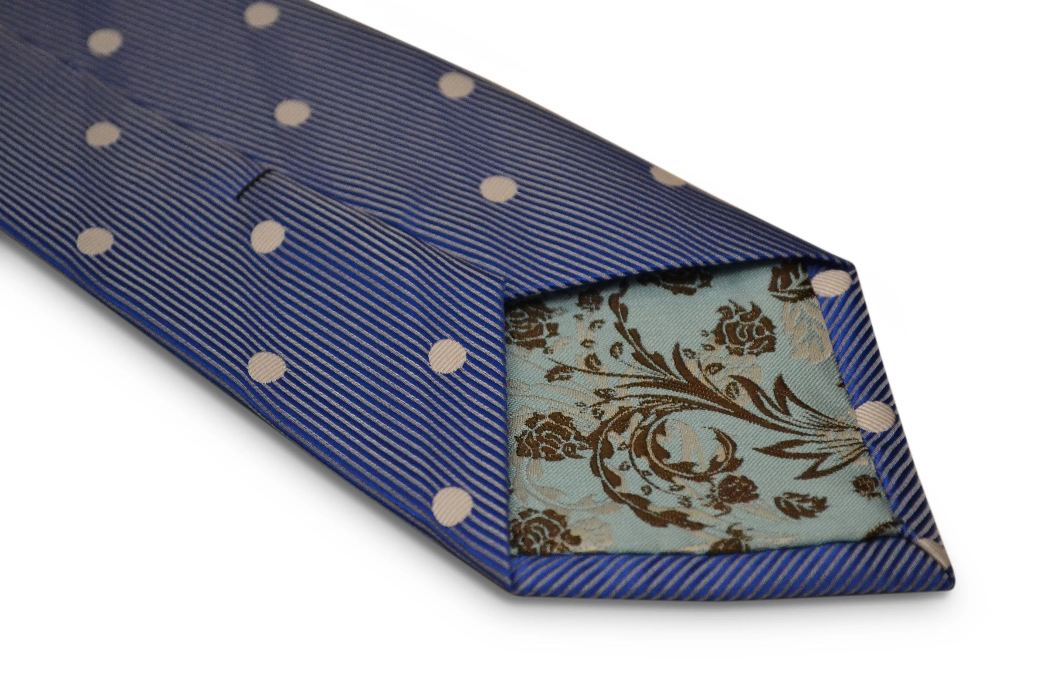 medium royal blue with white polka spot design - Image 4