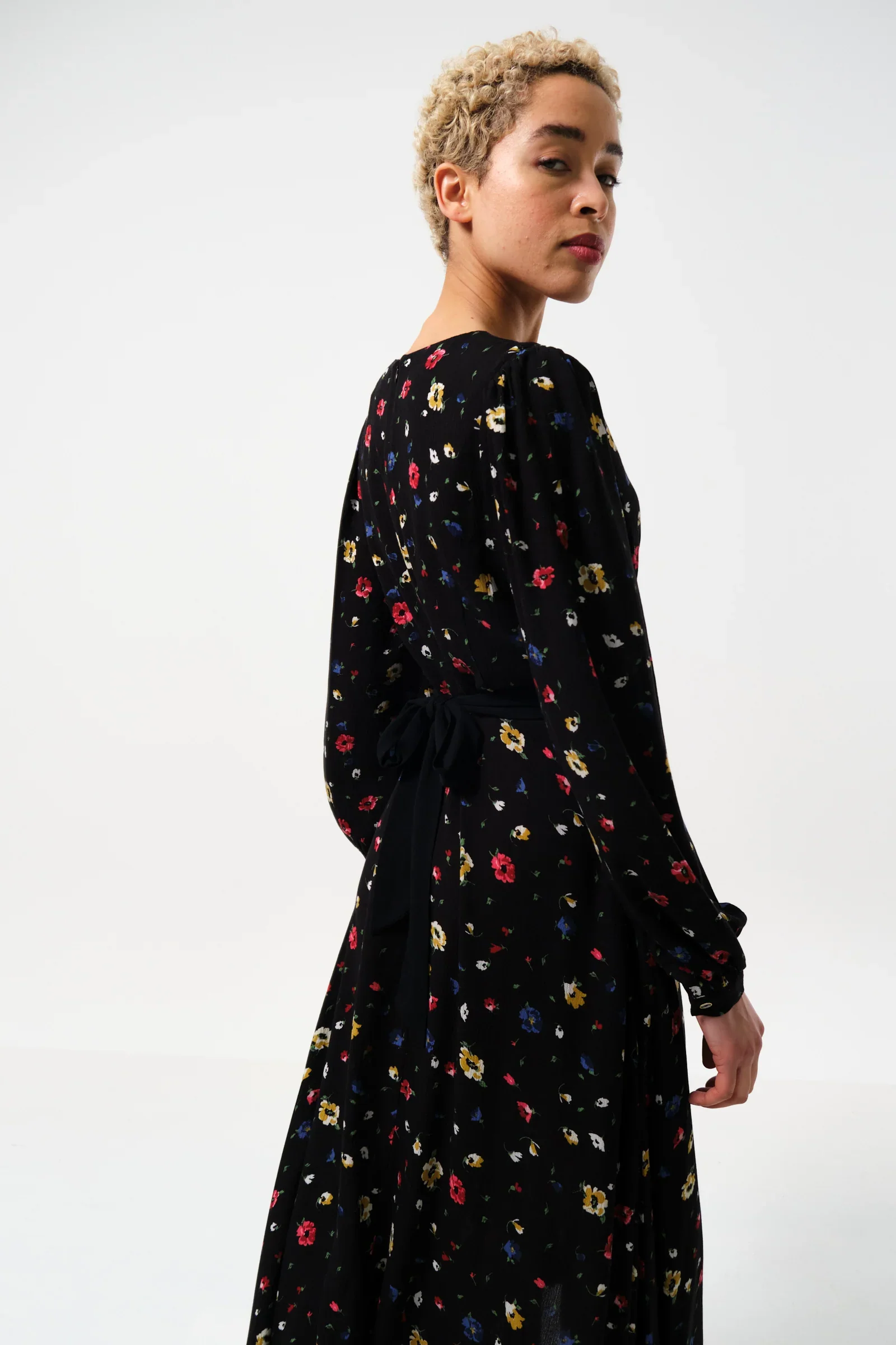 Melany Pick A Mix Print V-Neck Midi Dress - Image 3