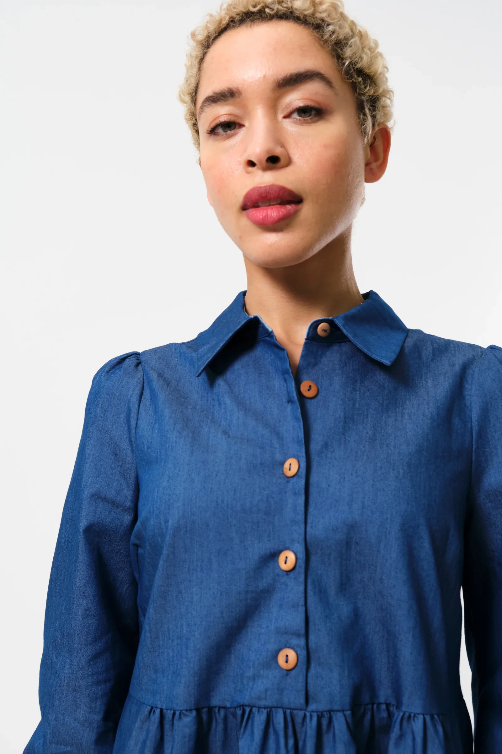 Melly Chambray Throw On Mini Dress - Image 3