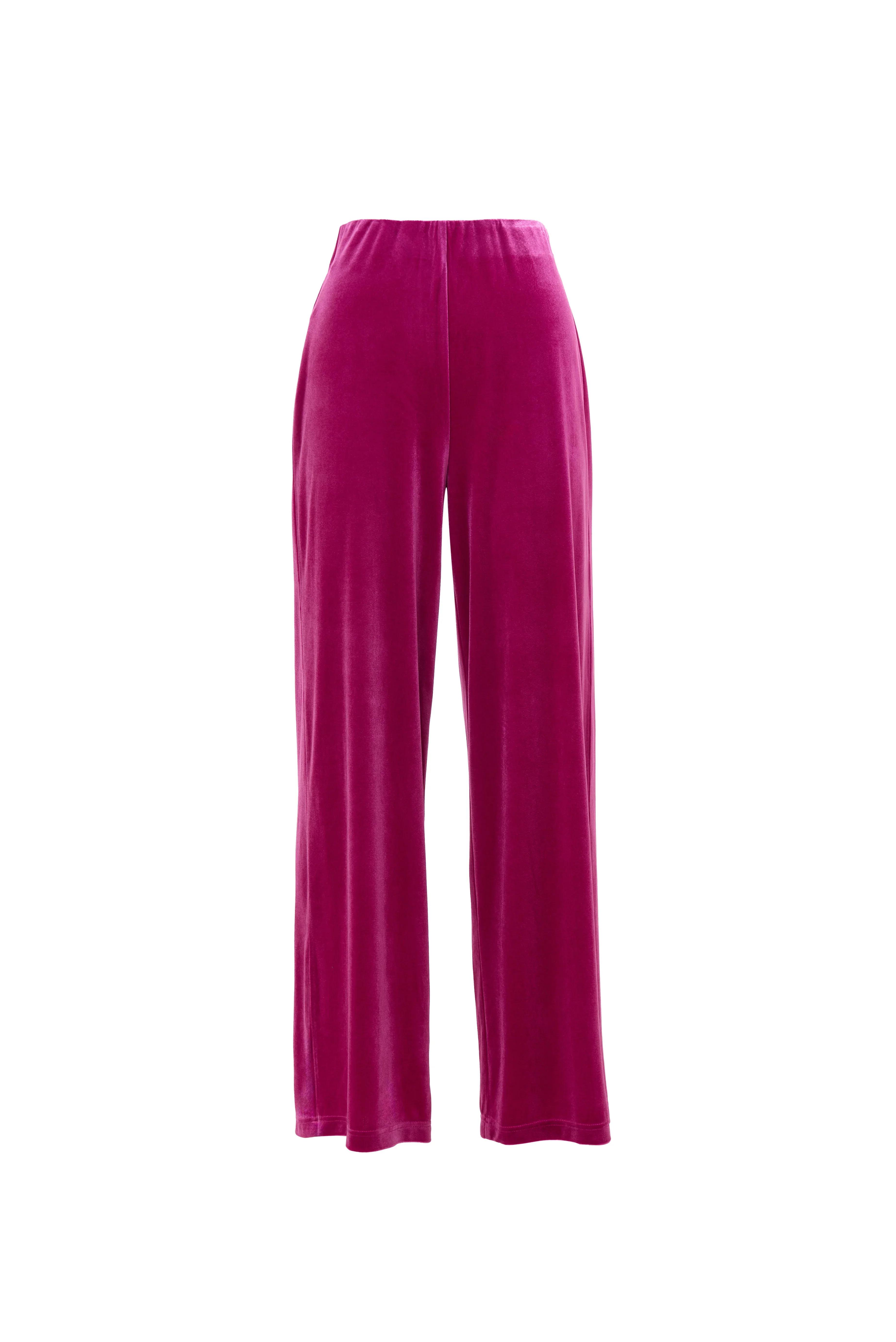 Melvin Velvet Wide Leg Trousers - Pink - Image 6